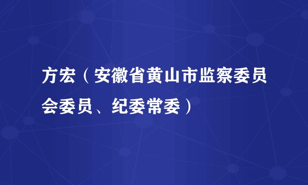 方宏（安徽省黄山市监察委员会委员、纪委常委）
