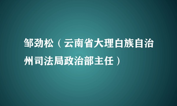 邹劲松（云南省大理白族自治州司法局政治部主任）