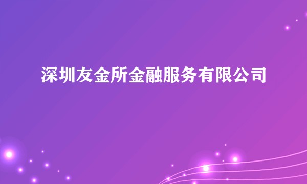 深圳友金所金融服务有限公司