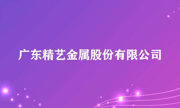 广东精艺金属股份有限公司