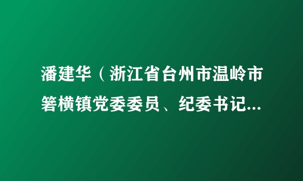 潘建华（浙江省台州市温岭市箬横镇党委委员、纪委书记、三级主任科员）