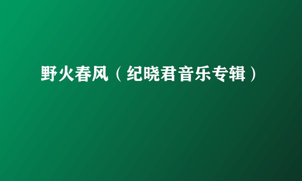 野火春风（纪晓君音乐专辑）