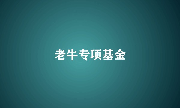 老牛专项基金