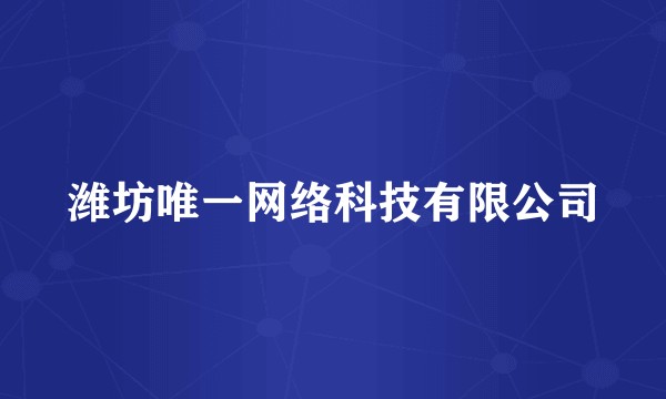 潍坊唯一网络科技有限公司