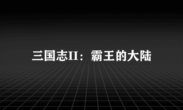 三国志II：霸王的大陆