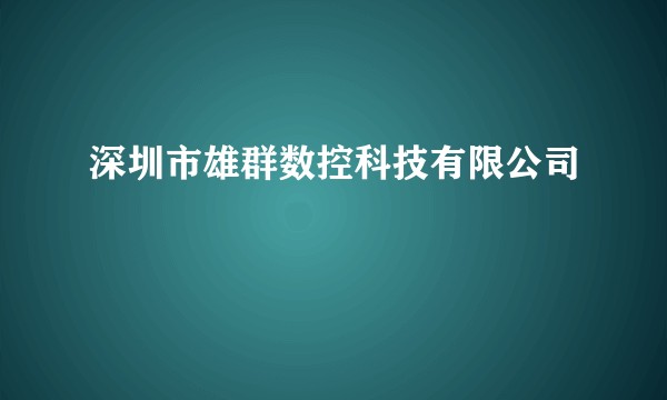 深圳市雄群数控科技有限公司