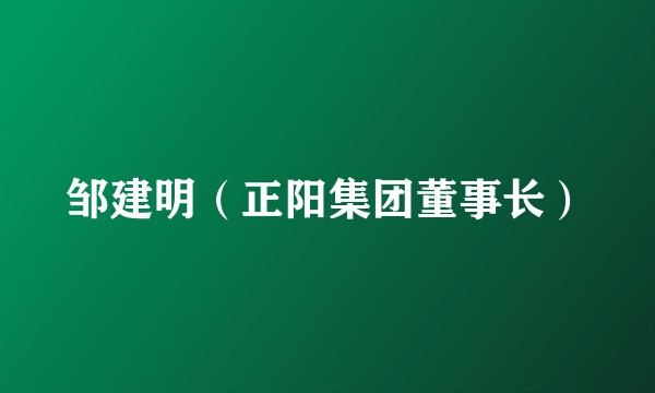 邹建明（正阳集团董事长）