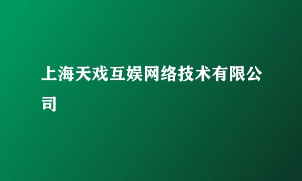 上海天戏互娱网络技术有限公司