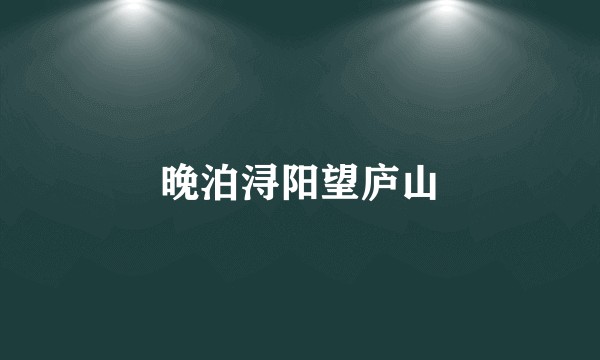 晚泊浔阳望庐山