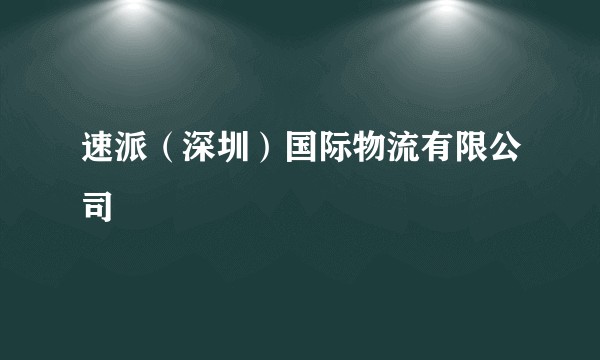 速派（深圳）国际物流有限公司
