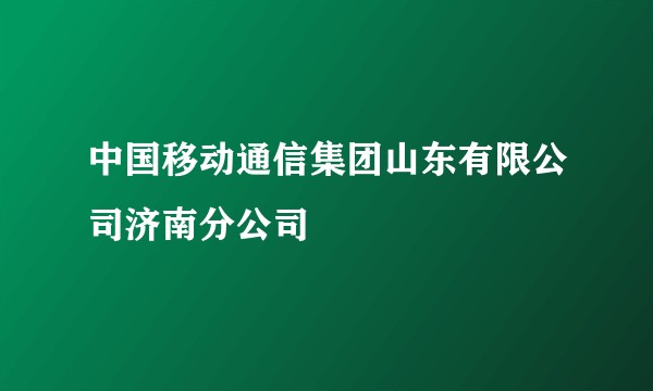 中国移动通信集团山东有限公司济南分公司