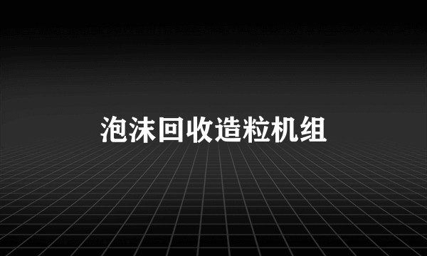 泡沫回收造粒机组