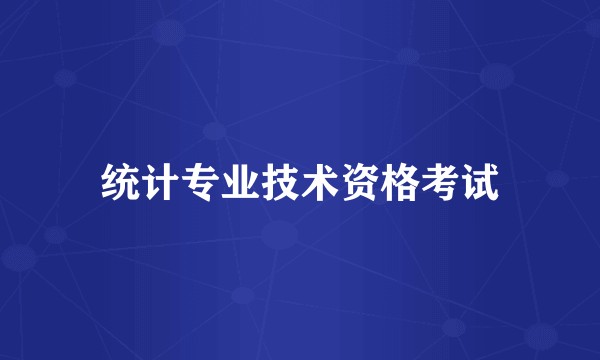 统计专业技术资格考试