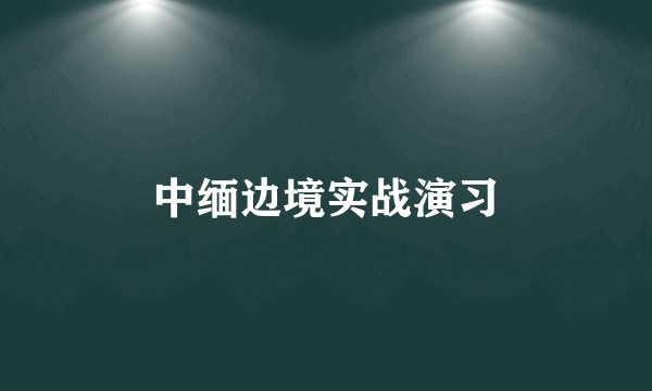 中缅边境实战演习