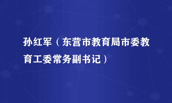 孙红军（东营市教育局市委教育工委常务副书记）