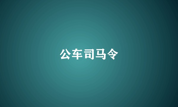 公车司马令