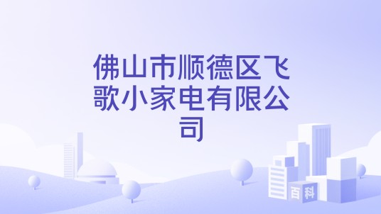 佛山市顺德区飞歌小家电有限公司