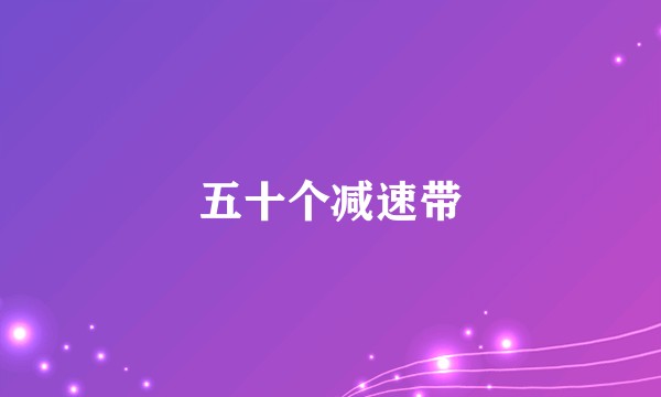 五十个减速带
