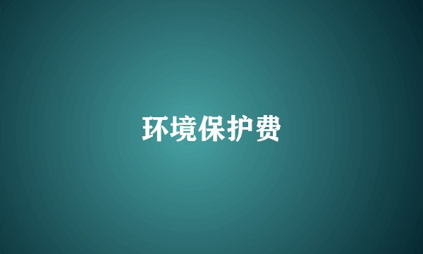 环境保护费