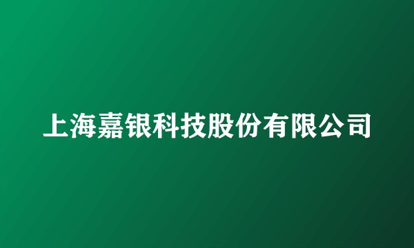 上海嘉银科技股份有限公司