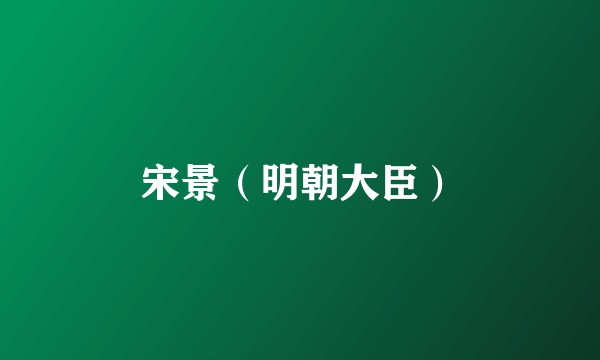 宋景（明朝大臣）