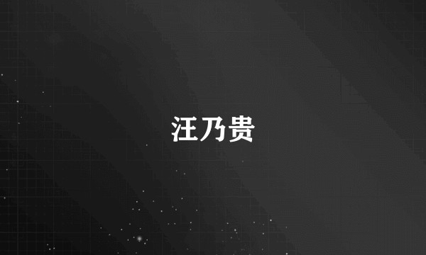汪乃贵