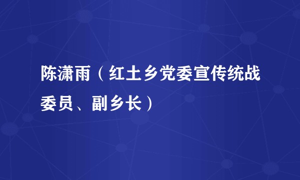 陈潇雨（红土乡党委宣传统战委员、副乡长）