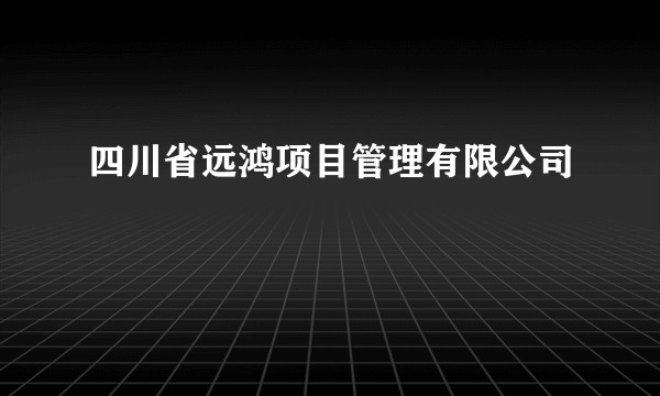 四川省远鸿项目管理有限公司