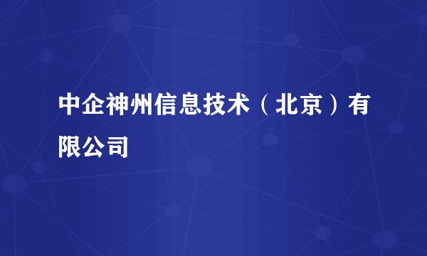 中企神州信息技术（北京）有限公司