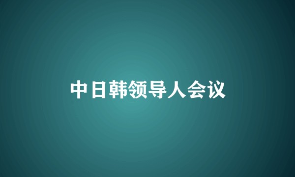 中日韩领导人会议