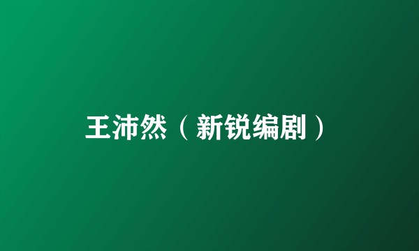 王沛然(新锐编剧)