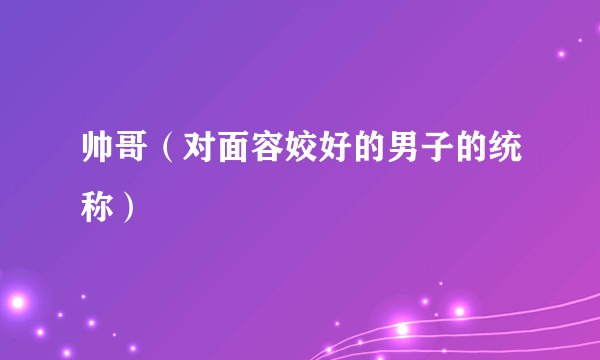 帅哥（对面容姣好的男子的统称）