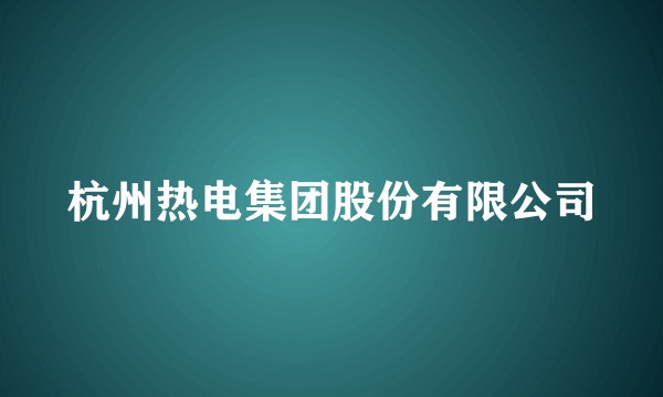 杭州热电集团股份有限公司