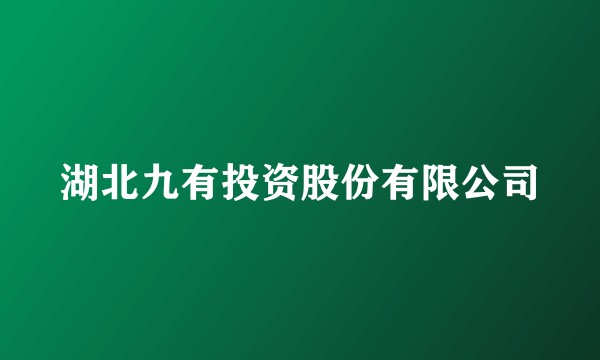 湖北九有投资股份有限公司