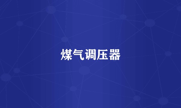 煤气调压器