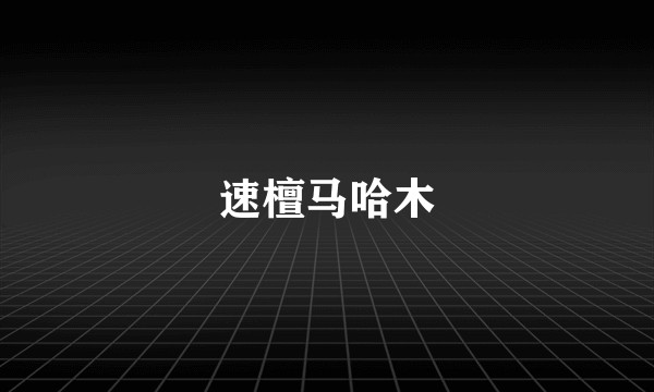 速檀马哈木