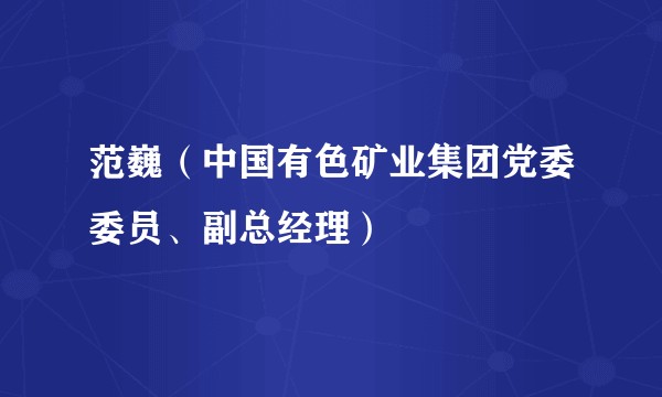 范巍（中国有色矿业集团党委委员、副总经理）