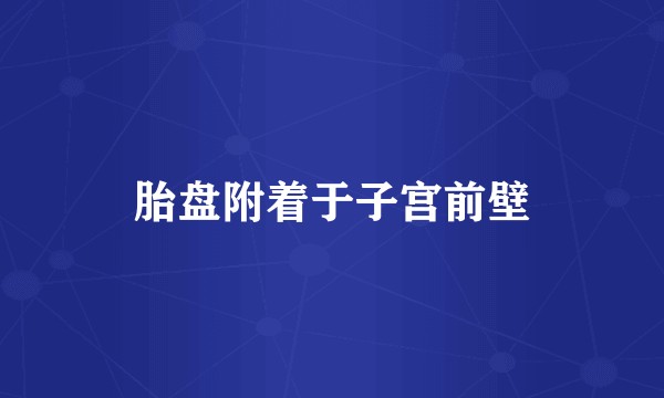 胎盘附着于子宫前壁
