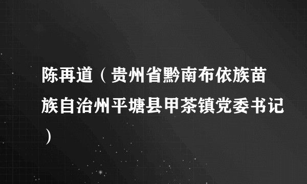 陈再道（贵州省黔南布依族苗族自治州平塘县甲茶镇党委书记）