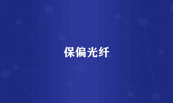 保偏光纤