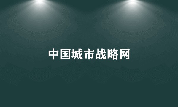 中国城市战略网