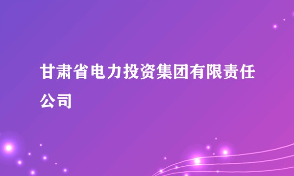 甘肃省电力投资集团有限责任公司