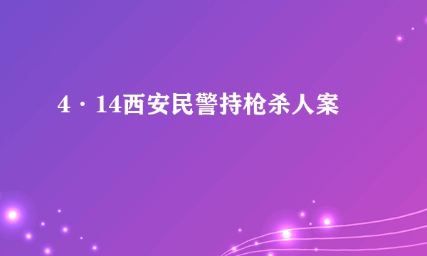 4·14西安民警持枪杀人案