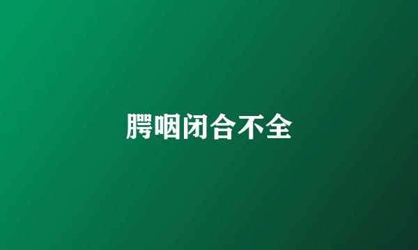 腭咽闭合不全