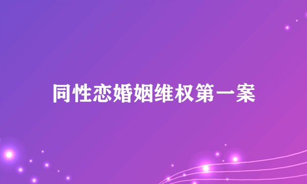 同性恋婚姻维权第一案