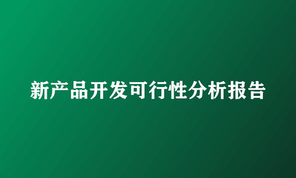 新产品开发可行性分析报告