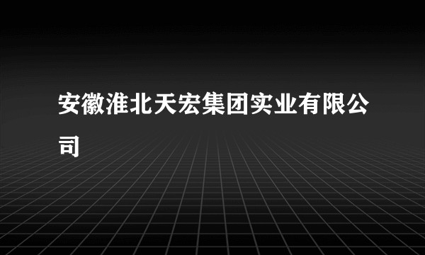 安徽淮北天宏集团实业有限公司