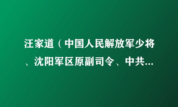 汪家道（中国人民解放军少将、沈阳军区原副司令、中共黑龙江省委原书记）