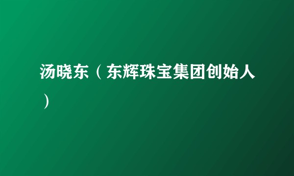 汤晓东（东辉珠宝集团创始人）