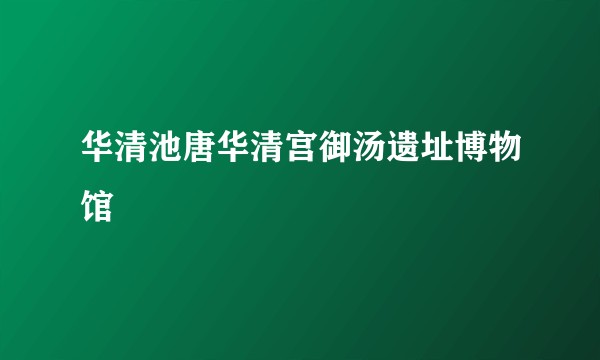 华清池唐华清宫御汤遗址博物馆